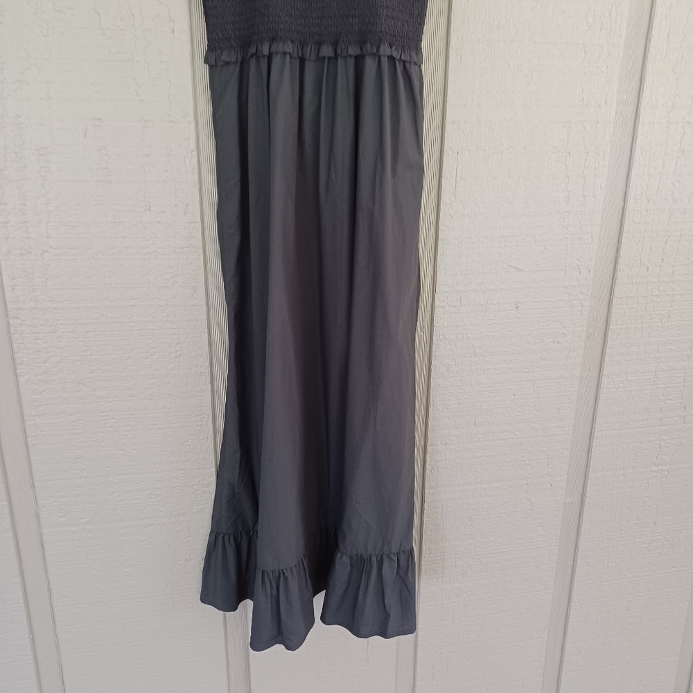 Rails Rumi Midi Dress Size XS Women Smocked Bodice Square Neck Sleeveless Black - Picture 7 of 12